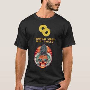 Ananas-Grin: Tropische Flecken mit Schädel enthüll T-Shirt