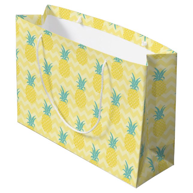 Ananas Große Geschenktüte (Rückseite Schrägansicht)