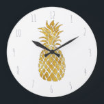 Ananas Große Wanduhr<br><div class="desc">Pineapple Design Wall Clock</div>