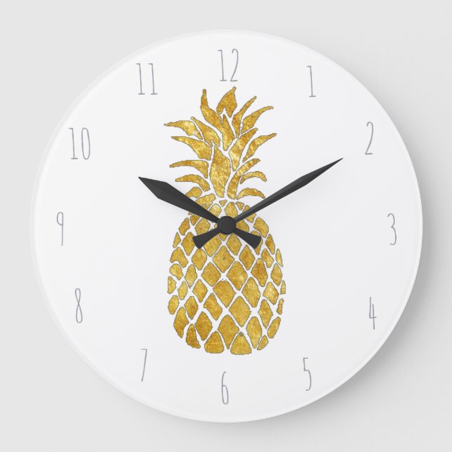 Ananas Große Wanduhr (Vorderseite)