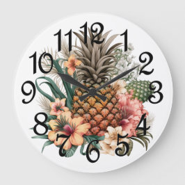Ananas Große Wanduhr