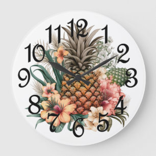 Ananas Große Wanduhr
