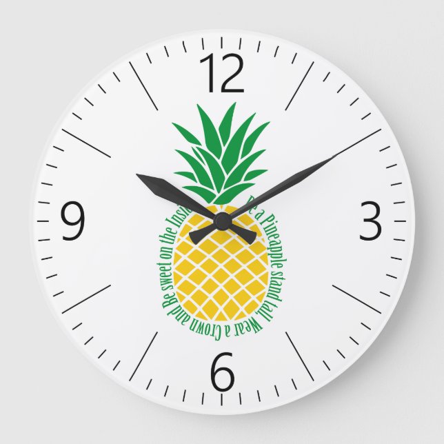 Ananas Große Wanduhr (Vorderseite)
