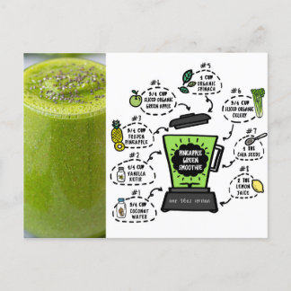 Ananas Grüne Smoothie Rezept Postkarte