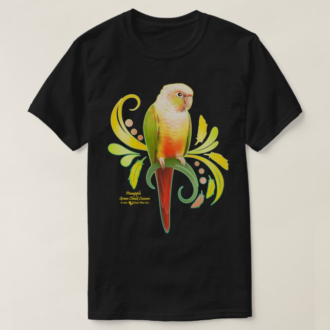 Ananas Grüne Wange Conure T-Shirt (Design vorne)