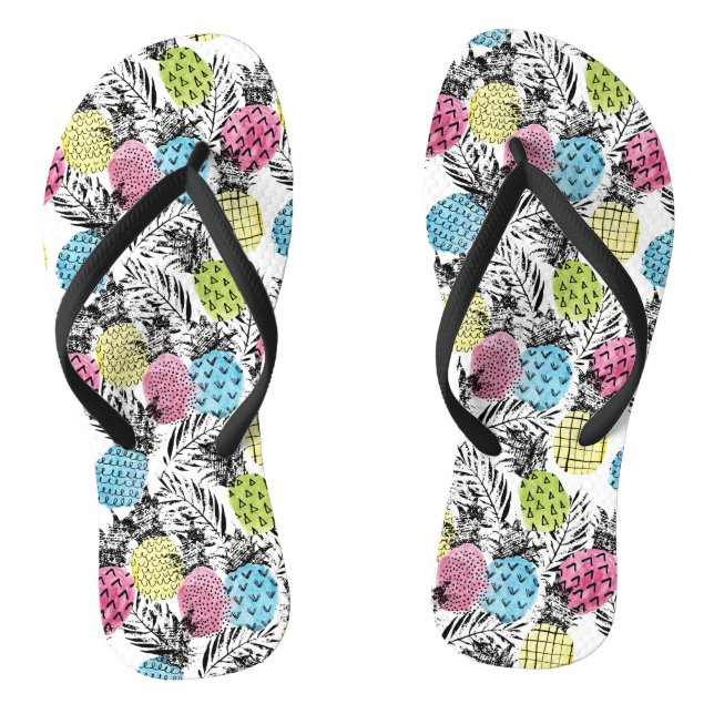 Ananas Grunge Palms Flip Flops (Fußbett)