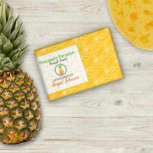Ananas handgefertigte, hausgemachte Seife   Gesche Rechteckiger Aufkleber