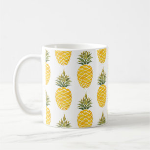 Ananas. Handgemalte Aquarellbilder w Kaffeetasse