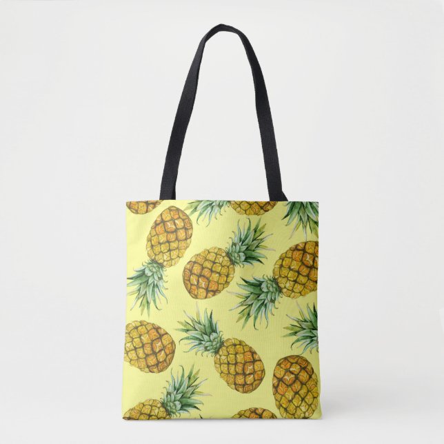 Ananas, handgezogen: Aquarell Nahtlos (Vorderseite)