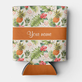 Ananas-Hibiskus und Palmfronten Dosenkühler