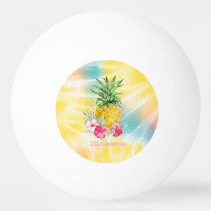 Ananas, Hibiskus-Wasserfarbe-Regenbogen-Tie Dye Tischtennisball