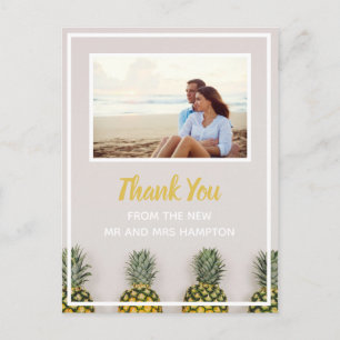 Ananas Hochzeit Danke Foto Tropical Ankündigungspostkarte