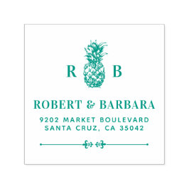 Ananas | Hochzeitsinitials - Rücksendeadresse Permastempel