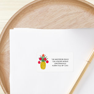 Ananas Holiday Party Weihnachten Adressaufkleber