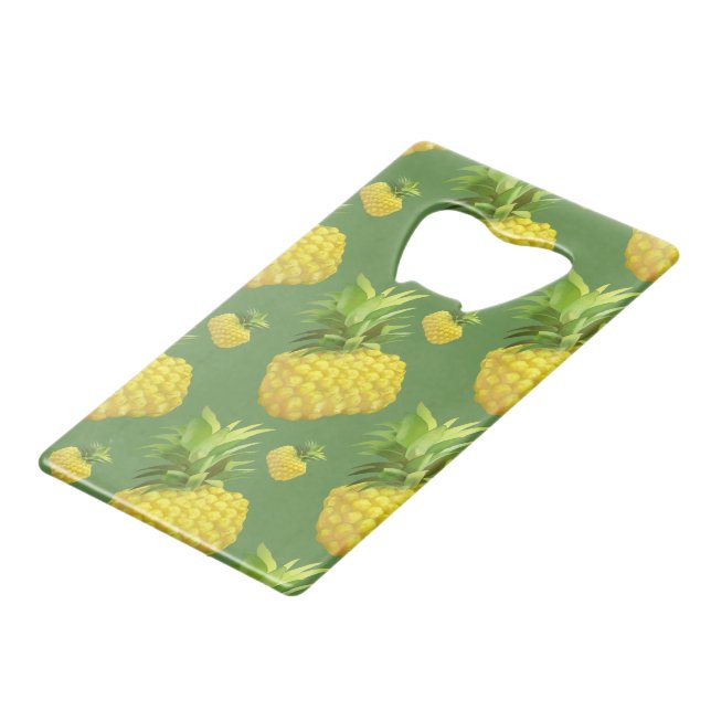 Ananas-Illustration Geldbeutel Flaschenöffner (Vorderseite Schrägansicht)