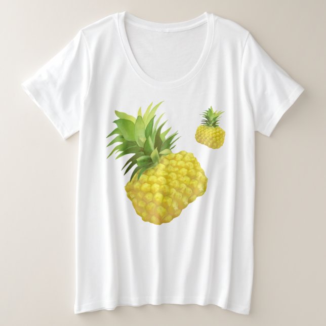 Ananas-Illustration Große Größe T-Shirt (Design vorne)
