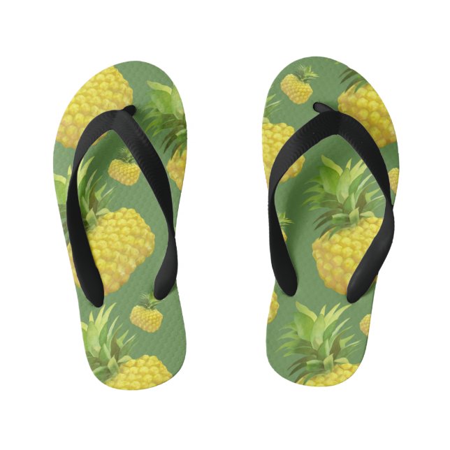 Ananas-Illustration Kinderbadesandalen (Fußbett)
