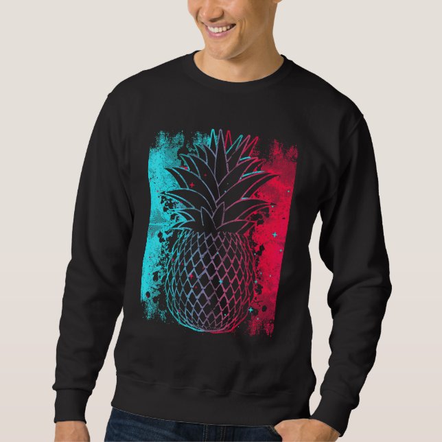 Ananas im Techno-Farbfestival Synthesizer Wh Sweatshirt (Vorderseite)