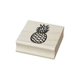 Ananas in dicken Schwarzen Linien Silhouette Gummistempel