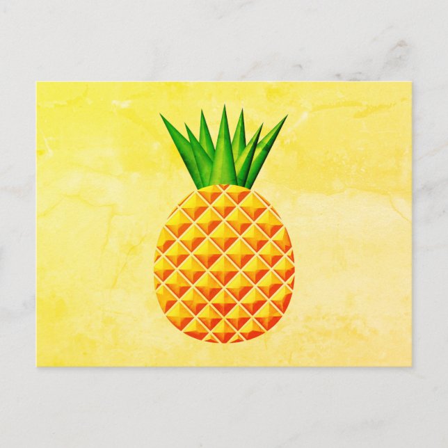 Ananas in Gelb und Grün Postkarte (Vorderseite)