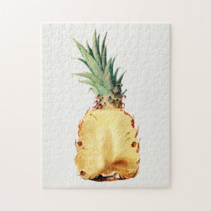 Ananas in halber Fruchtwasser-Aquarellmalerei gesc Puzzle