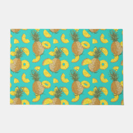 Ananas in türkisfarbener Farbe Fußmatte