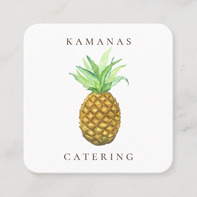 Ananas-Insel-Catering-Geschäfts-Karte Quadratische Visitenkarte (Vorderseite)