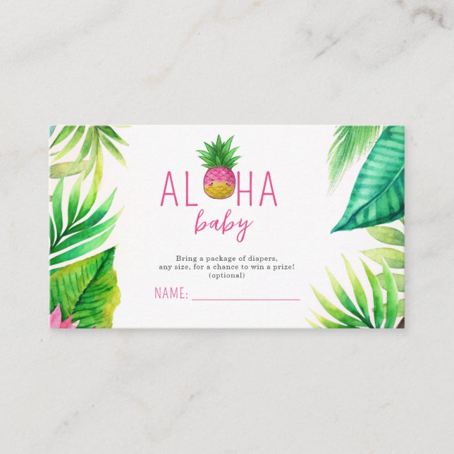 Ananas Jungle Schnuller Pink Girl Baby Dusche Begleitkarte (Vorderseite)