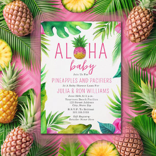 Ananas Jungle Schnuller Pink Girl Baby Dusche Einladung