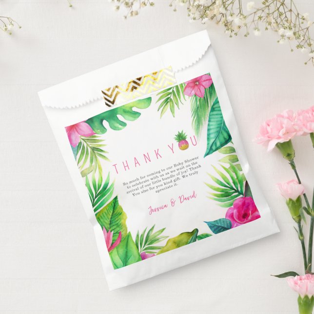 Ananas Jungle Schnuller Pink Girl Baby Dusche Geschenktütchen (Versiegelt)