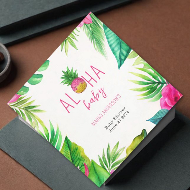 Ananas Jungle Schnuller Pink Girl Baby Dusche Serviette (Von Creator hochgeladen)