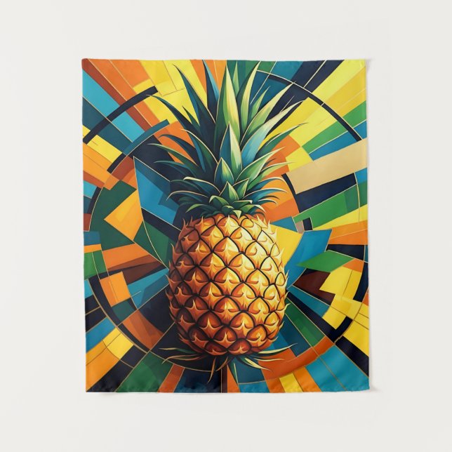 Ananas Kaleidoskop - Ananas Imperium Design Wandteppich (Vorderseite)