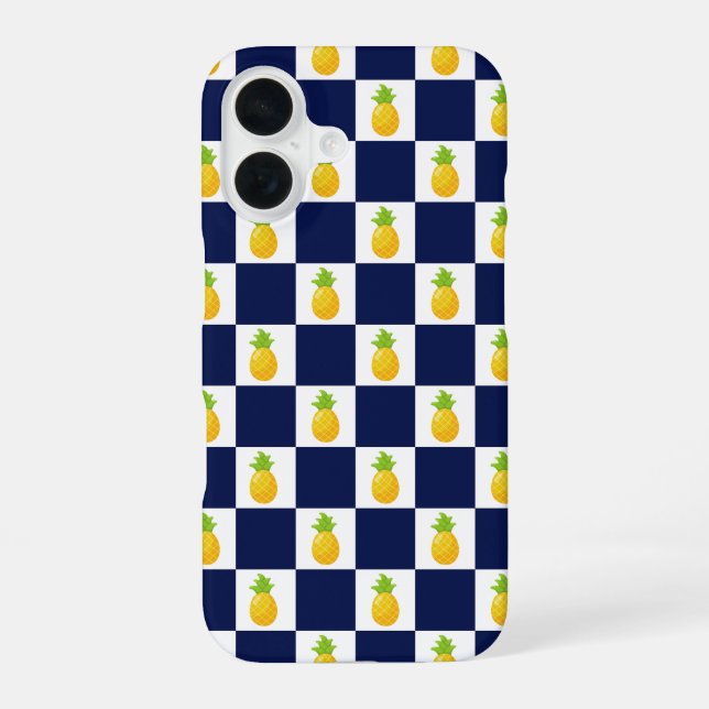 Ananas-Karo-iPhone-16-Hülle iPhone 16 Hülle (Rückseite)