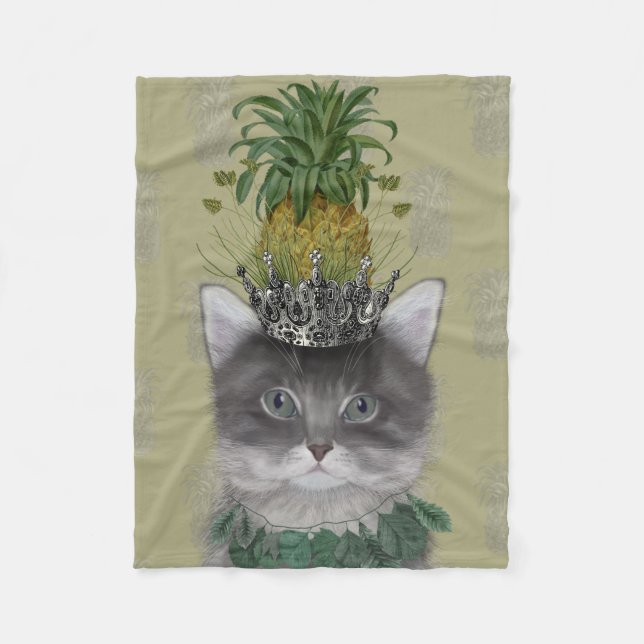 Ananas-Katze Fleecedecke (Vorderseite)