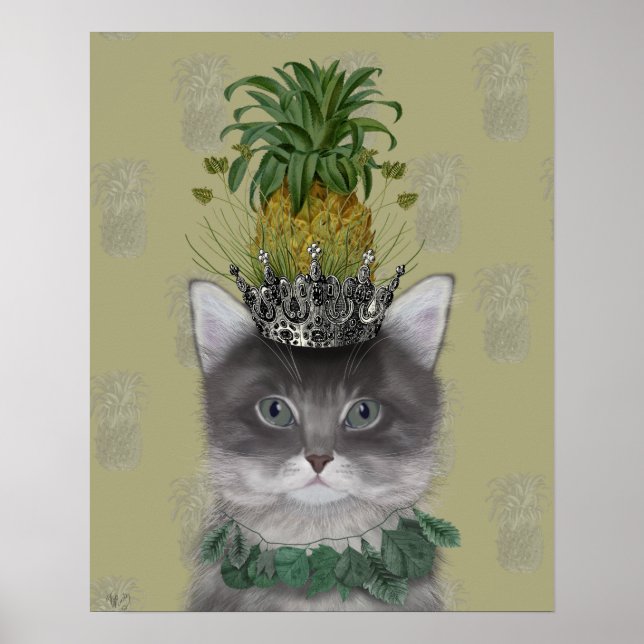 Ananas-Katze Poster (Vorne)
