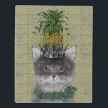 Ananas-Katze Puzzle<br><div class="desc">Katze, Ananas Pus von FabFunky. Enthält eine extravagante Katze mit Ananas und Tiara. | 191552D</div>