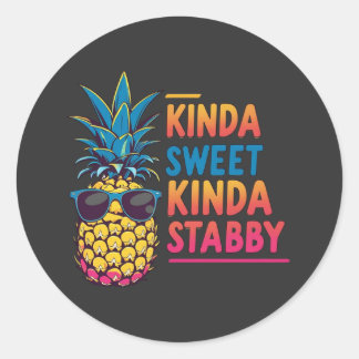 Ananas Kinda Süß Kinda Stichig Runder Aufkleber
