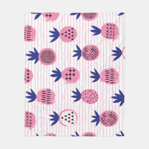 Ananas-Kinderdesign, Vintages Muster. Fleecedecke