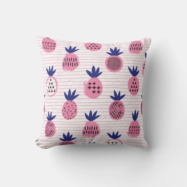 Ananas-Kinderdesign, Vintages Muster. Kissen (Vorderseite)