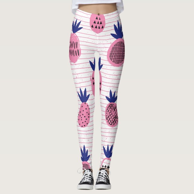 Ananas-Kinderdesign, Vintages Muster. Leggings (Vorderseite)