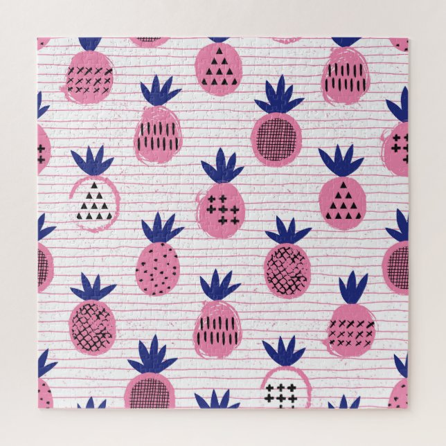 Ananas-Kinderdesign, Vintages Muster. Puzzle (Vertikal)