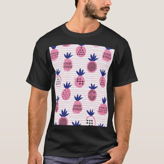Ananas-Kinderdesign, Vintages Muster. T-Shirt (Vorderseite)