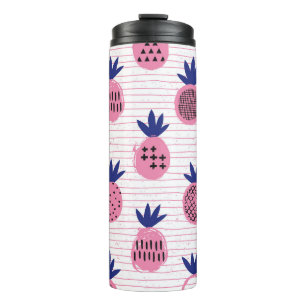 Ananas-Kinderdesign, Vintages Muster. Thermosbecher