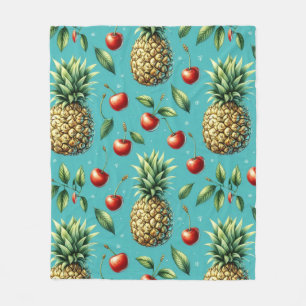 Ananas Kirsch Glückseligkeit Fleecedecke