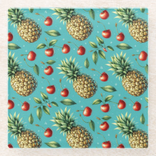 Ananas Kirsch Glückseligkeit Glasuntersetzer