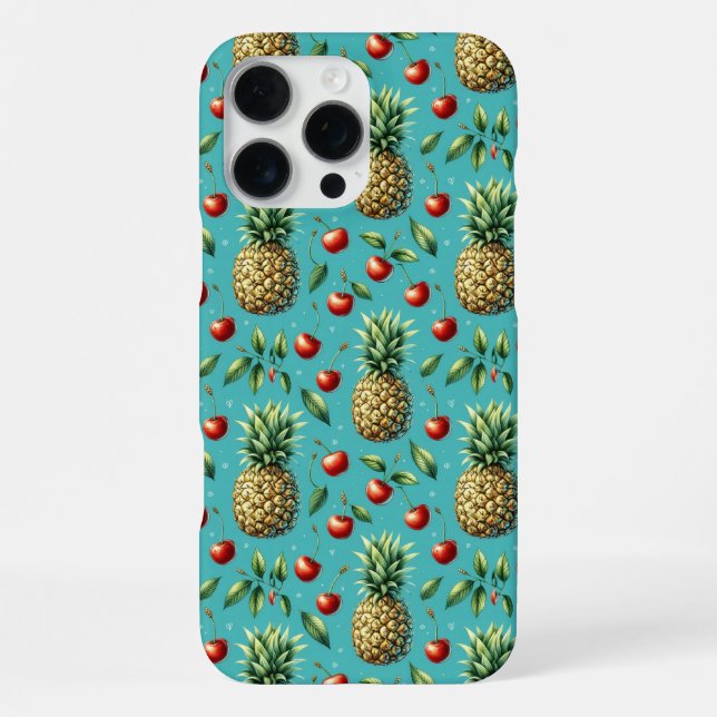 Ananas Kirsch Glückseligkeit iPhone Hülle (Rückseite)