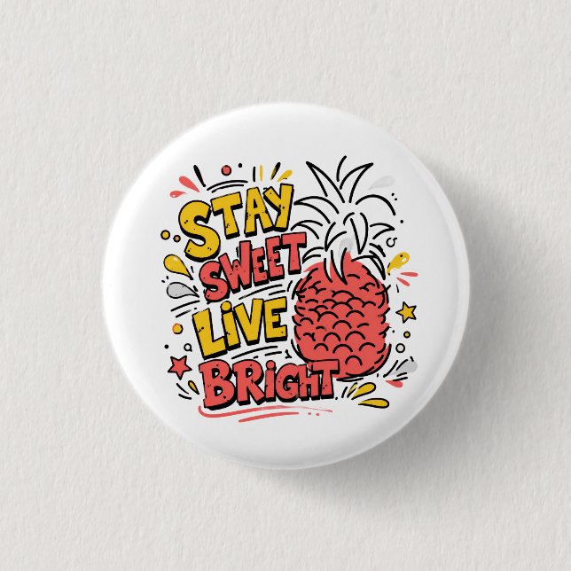 Ananas-Knopfnadel | Süßer tropischer Badge Button (Vorderseite)