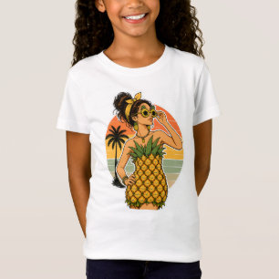 Ananas-Königin Retro Tropische Sommer-Vibes T-Shirt