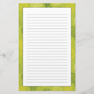 Ananas-Kontur-Muster auf Grün Briefpapier