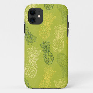 Ananas-Kontur-Muster auf Grün Case-Mate iPhone Hülle